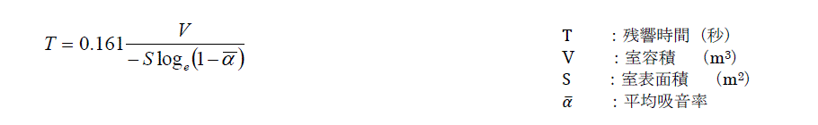 式（４） 残響計算式